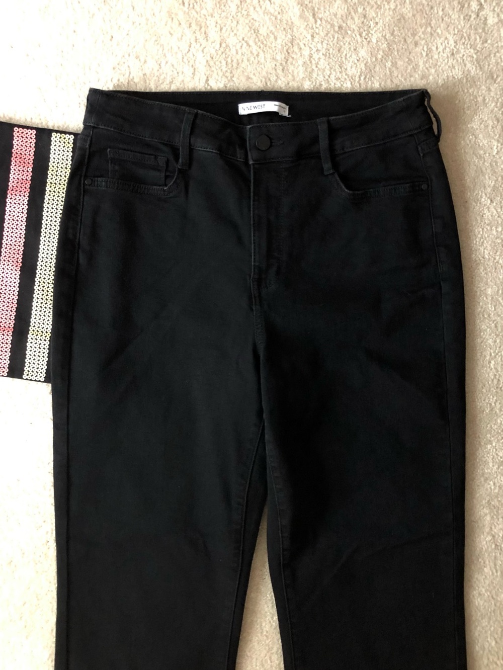 Nine West Black High Rise Slim Straight Sculpting Denim Jeans Size 12